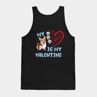 My Corgi Is My Valentine Dog Lover Kawaii Valentines Day Tank Top